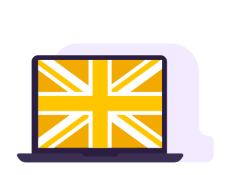 Illustration of laptop with reference to UK on screen
