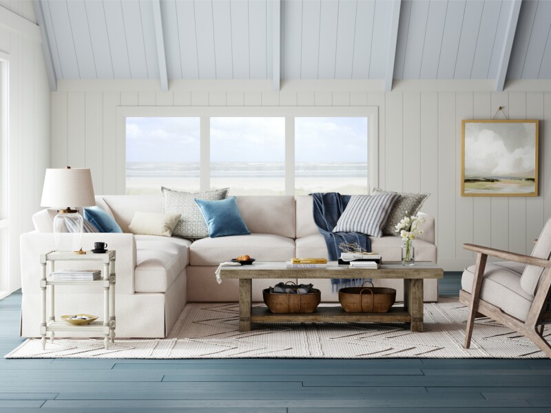 Image of coastal living room from Specialty Retail Brand: Birch Lane
