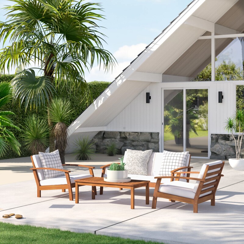 White Hillsford 4 Piece Sofa Seating Group with Cushions.jpg