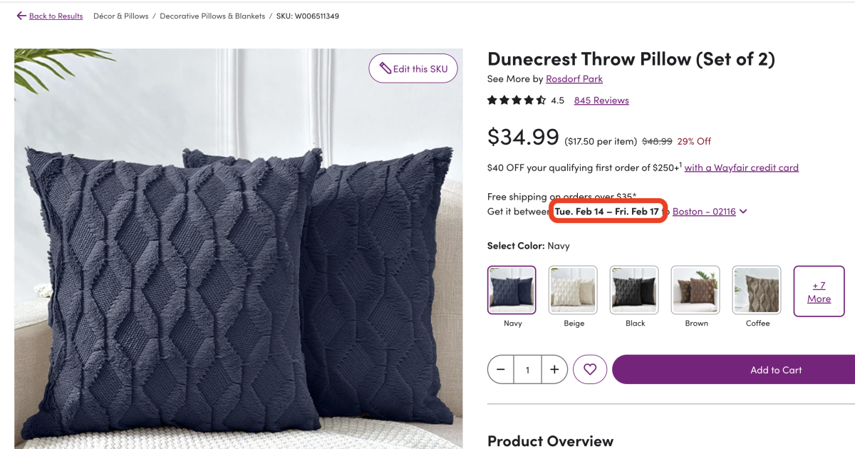 About Wayfair DeliveryDate Prediction