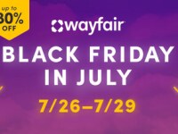 Wayfair announces Black Friday in July Sale July 26 through 29.