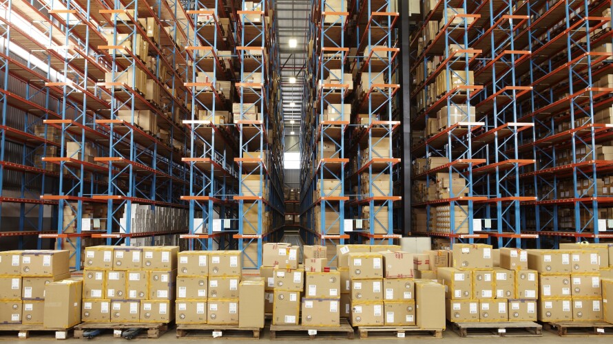View of large distribution warehouse