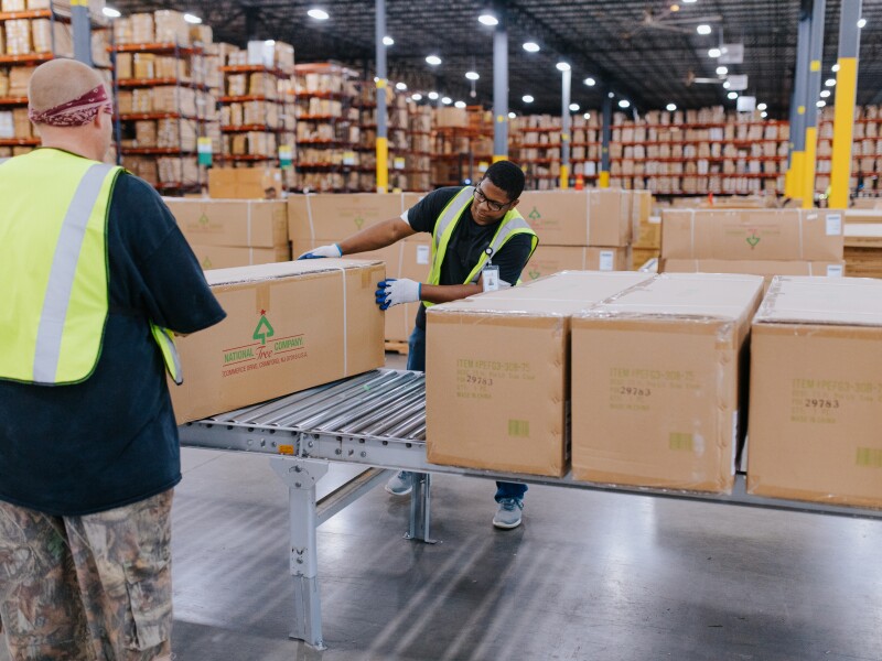Image of workers at ecommerce fulfillment warehouse