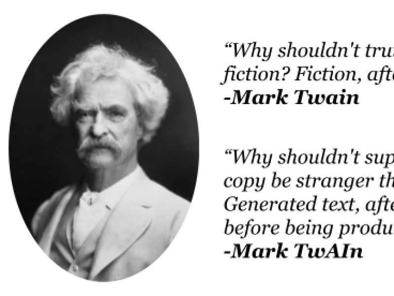 Picture of Mark Twain with two quotes