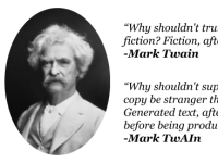 Picture of Mark Twain with two quotes