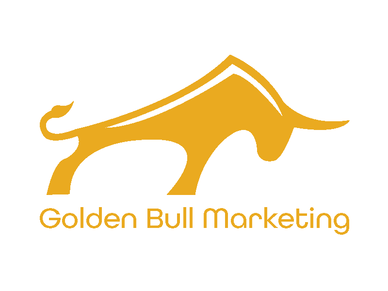 A golden bull on a white background with the text "Golden Bull Marketing"